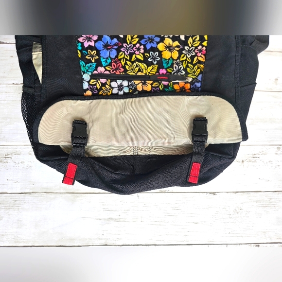 RARE VINTAGE Jansport Messenger Laptop Shoulder Bag Y2K Large Floral BlackVelvet - Picture 7 of 13